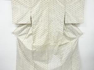 アンティーク　麻の葉模様織り出し手織り紬着物